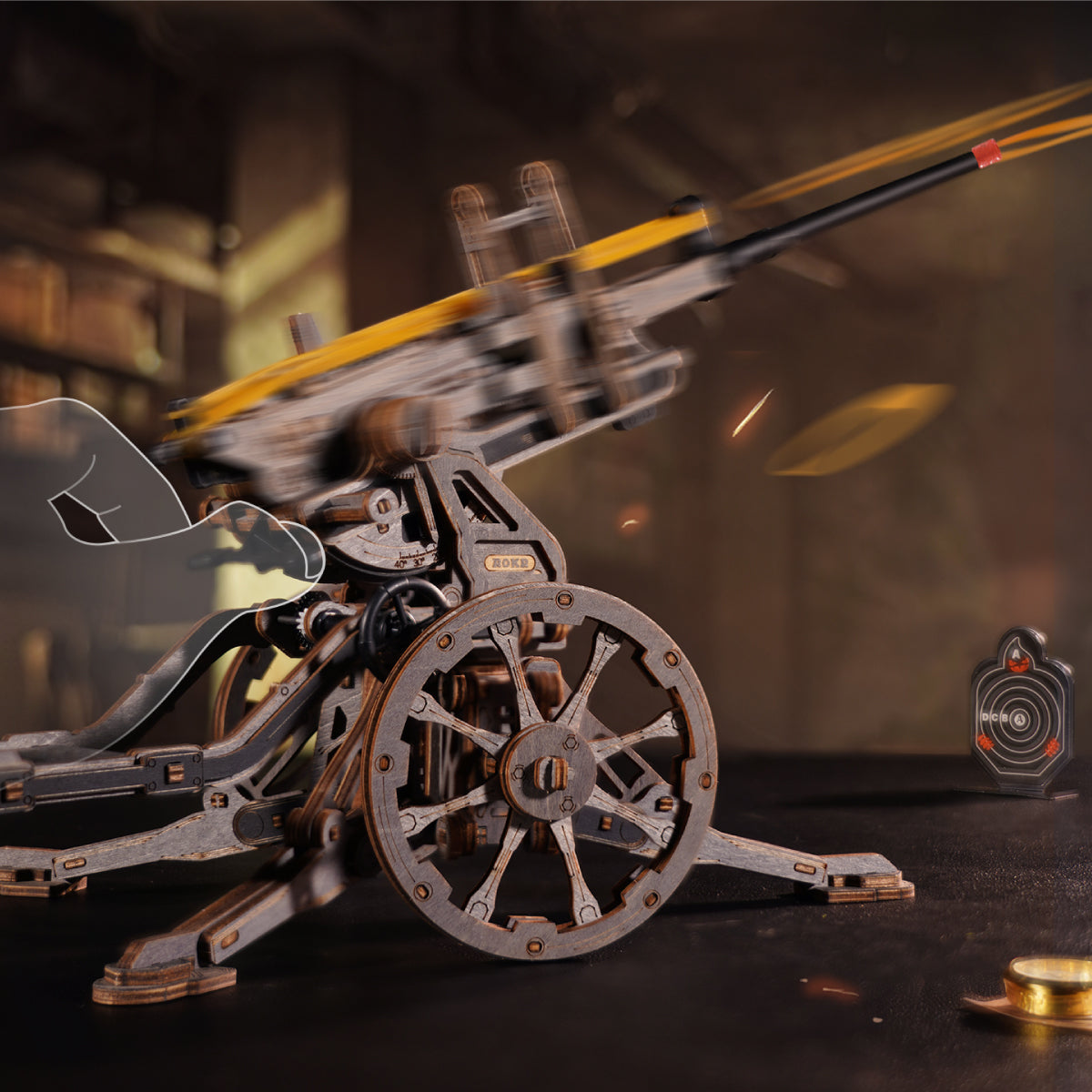 Anti-aircraft Gun Wooden 3D Puzzle
