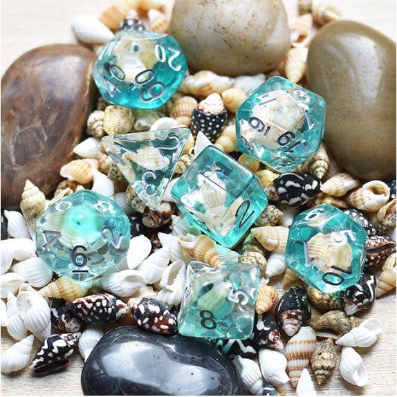 Conch of the Tides Resin Dice Set