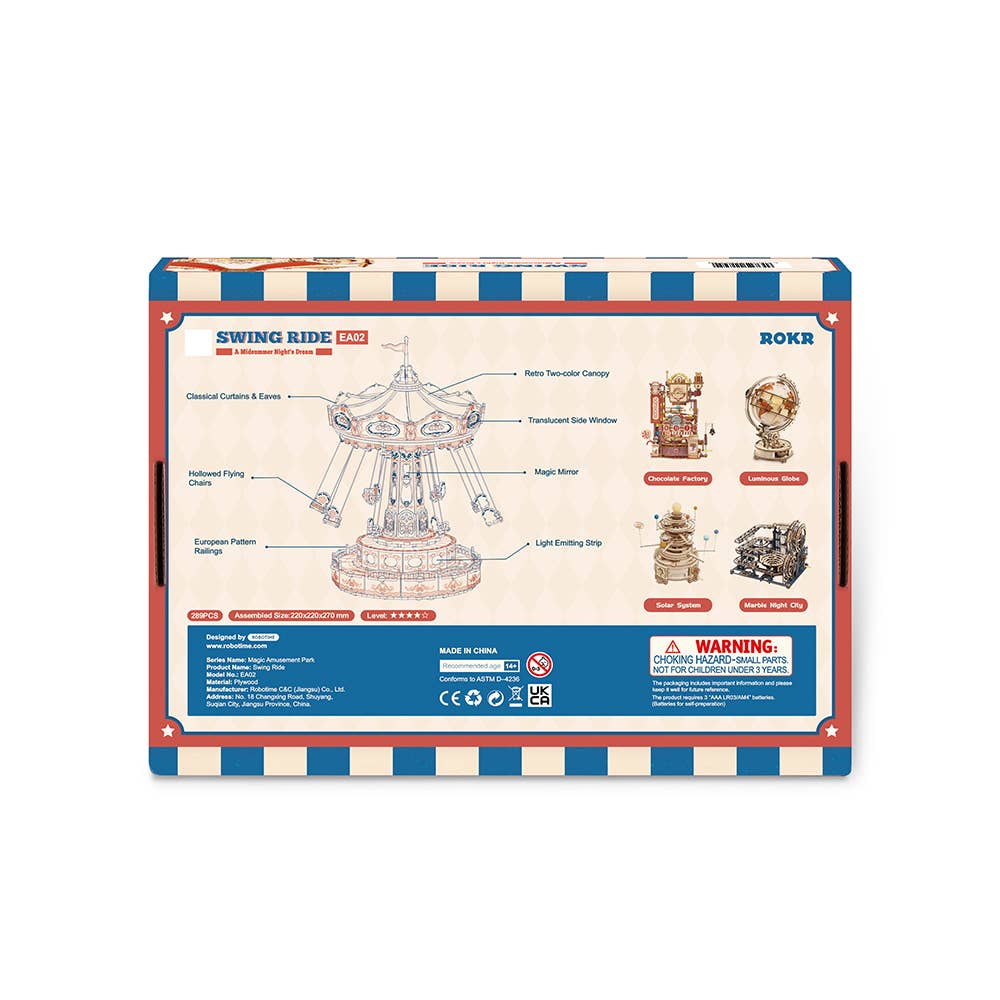 ROKR 3D Wooden Puzzles DIY Music Box Swing Ride