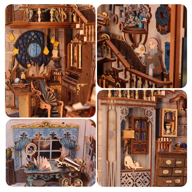 DIY Book Nook Kit: Nebula Common Room with Dust Cover