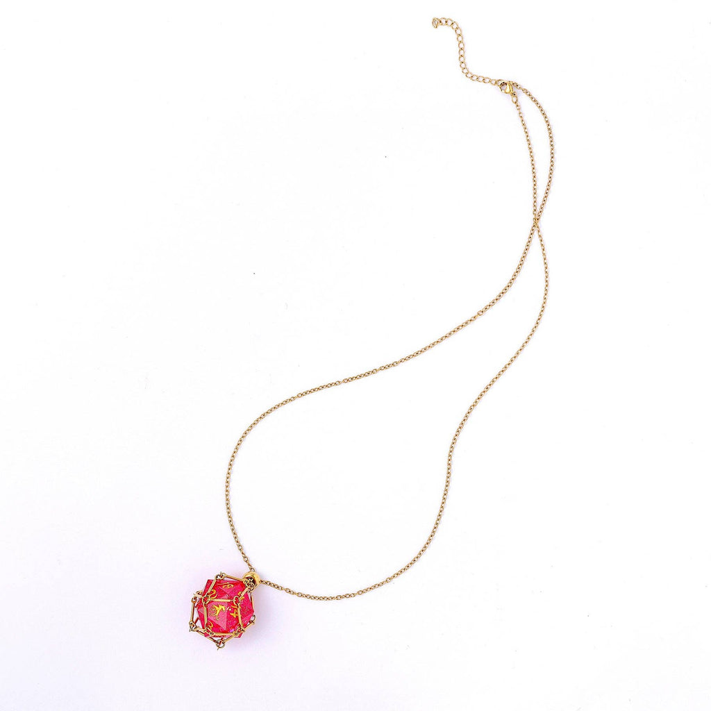 Mysticage Dice Chain with D20 - Gold Chain