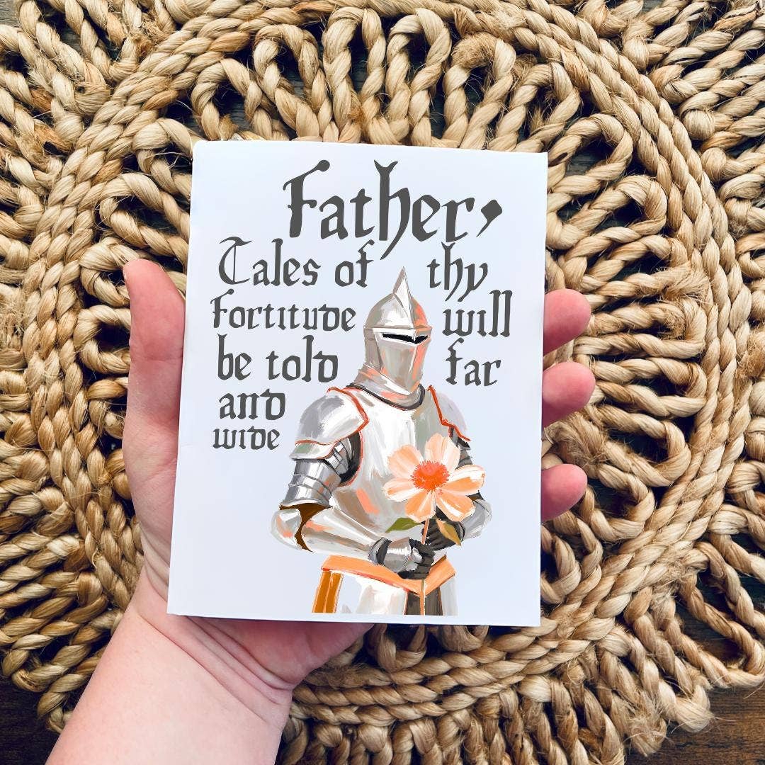 Medieval Knight Flower Father's Day/Birthday Card