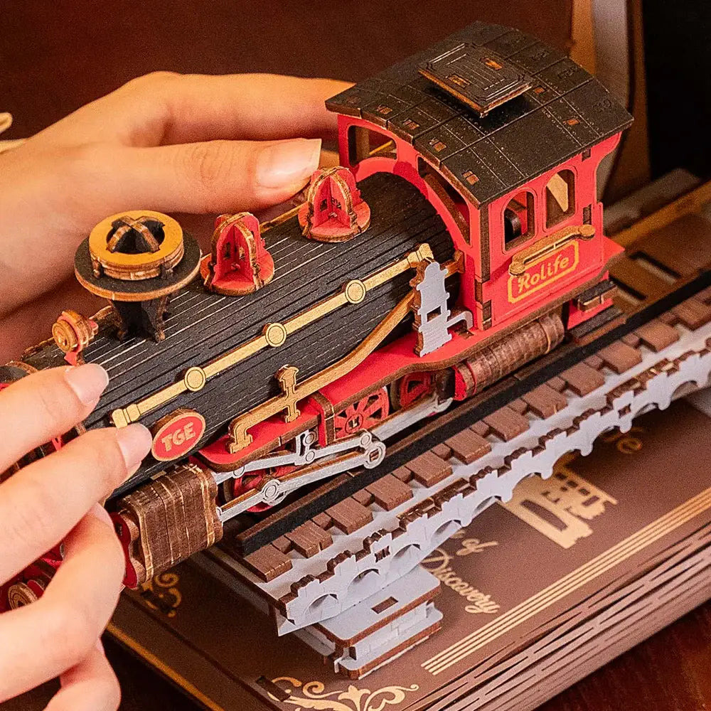 Century Train Rolife DIY Booknook Puzzles DIY Wooden