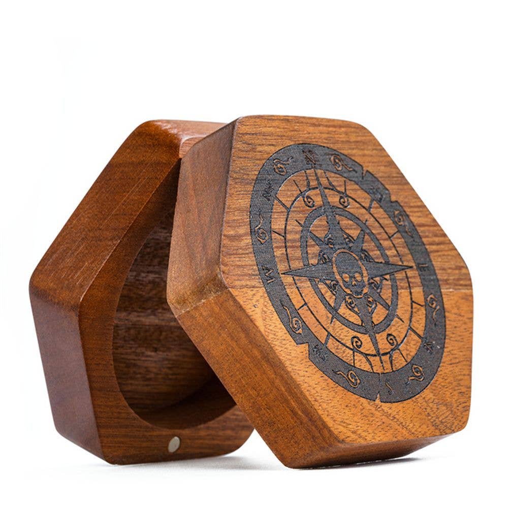 Compass of Fate: Pirate Wood Dice Box