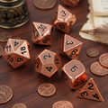 Copper Pieces Forged Metal Dice Set