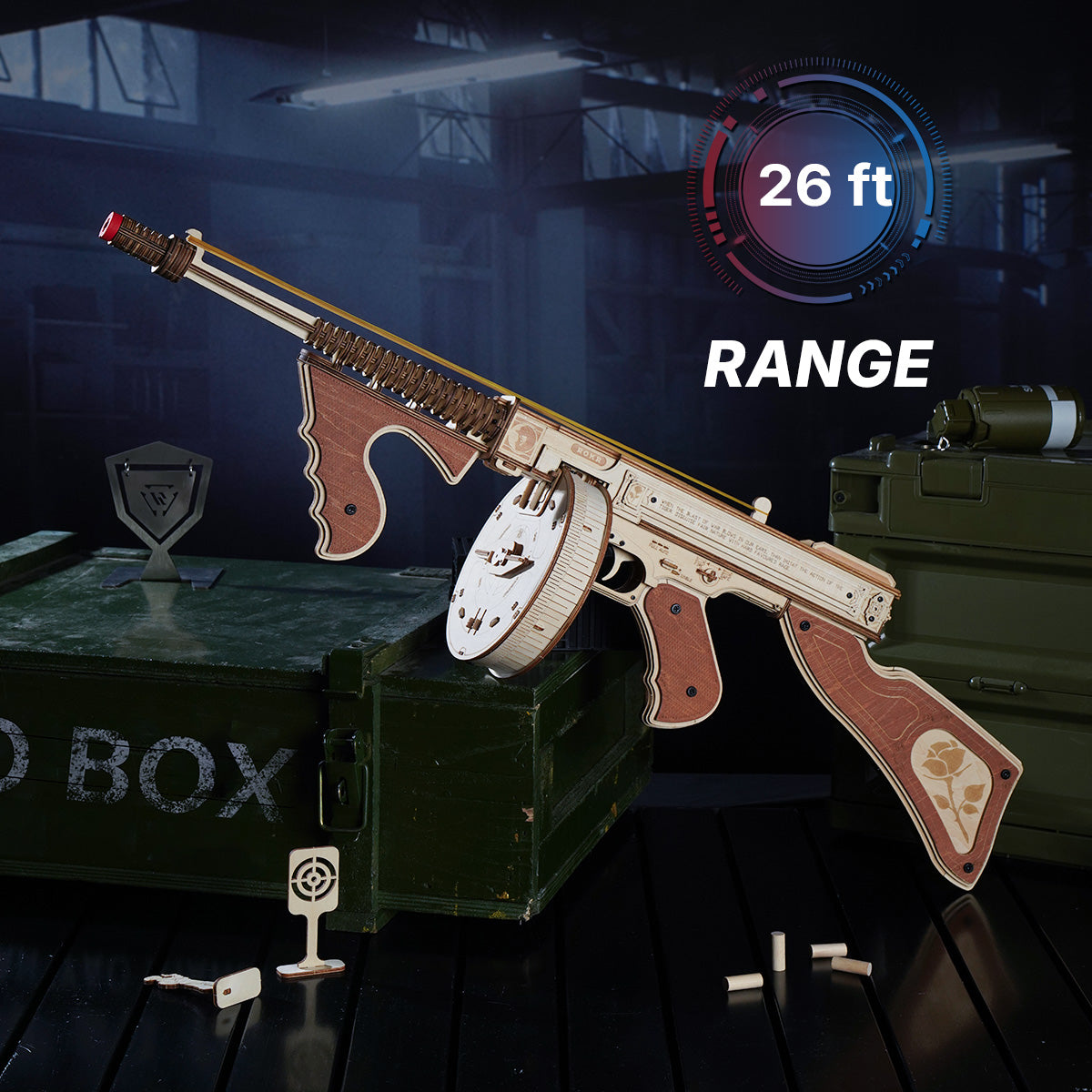 Thompson Submachine Toy Gun 3D Wooden Puzzle