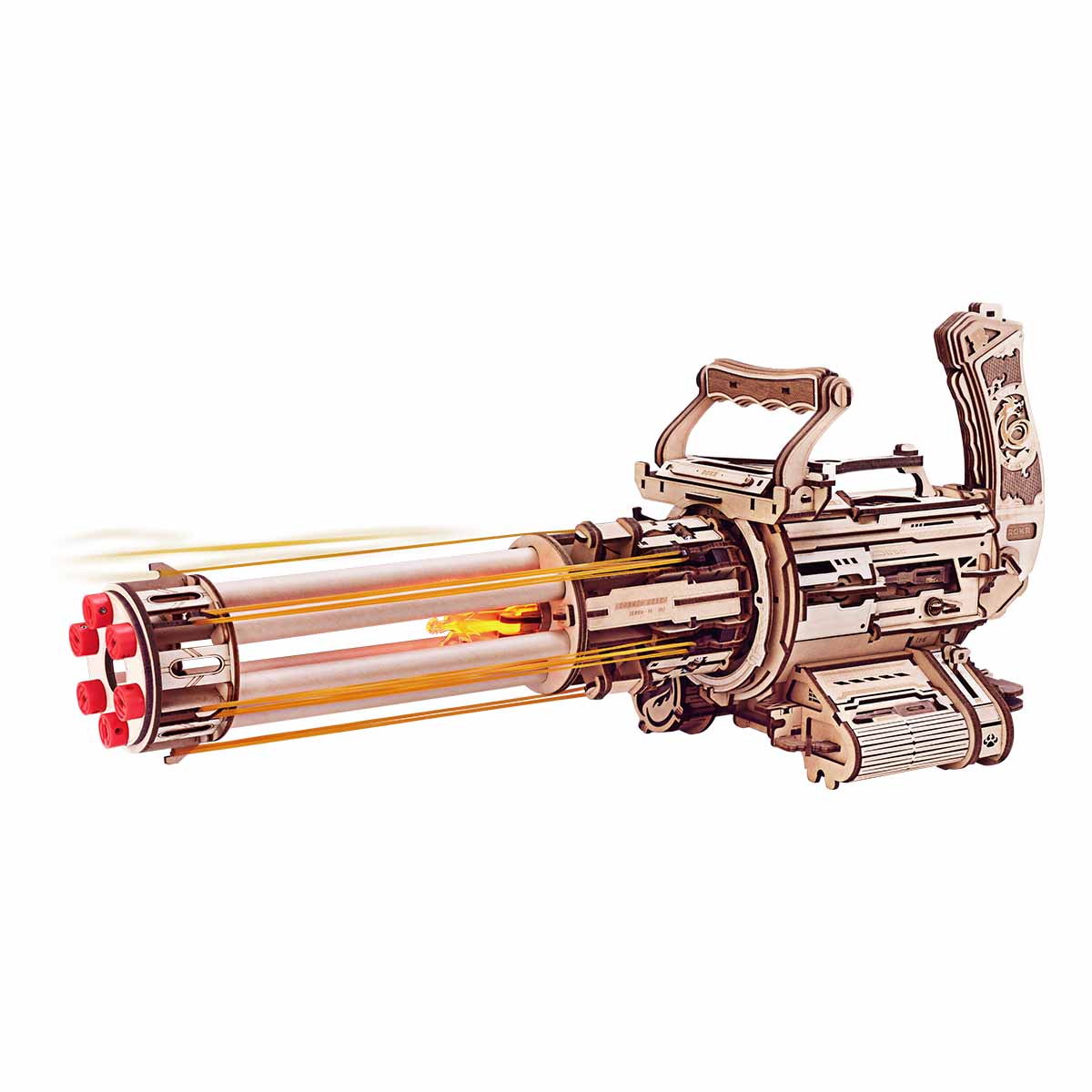 Rotating-Barrel Machine Toy Gun 3D Wooden Puzzle