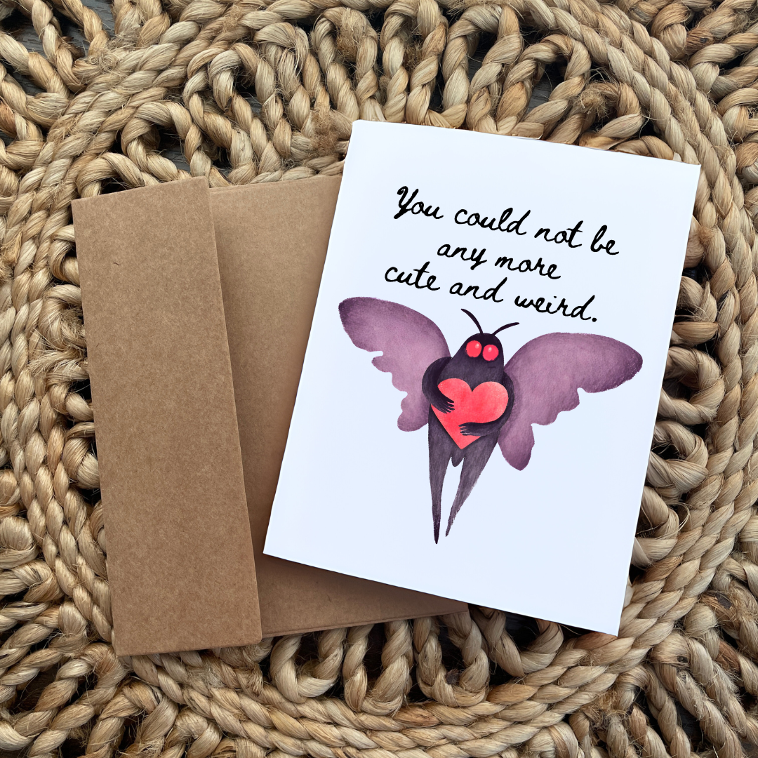 Cute and Weird Moth Fairy Creature Notecard 