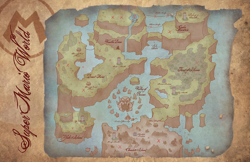 Super Mario World Map Art Print