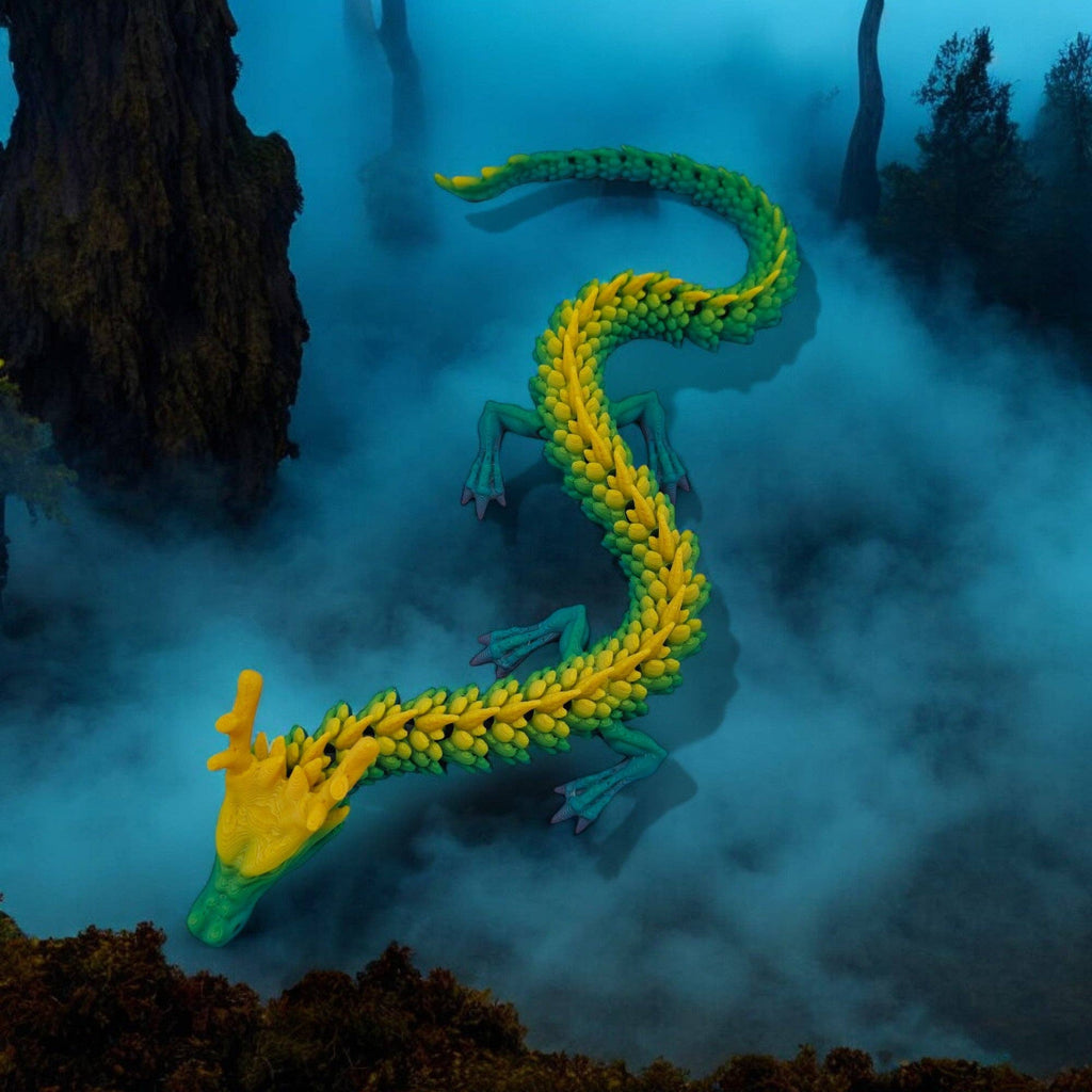 3D Printed Articulated Dragon Toy – Serpentara Dragon 18"