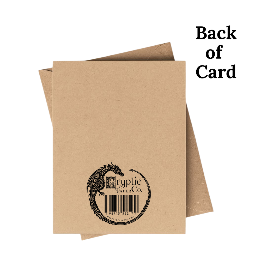 Merry Cryptic Christmas Mothman Holiday Card on Kraft Paper