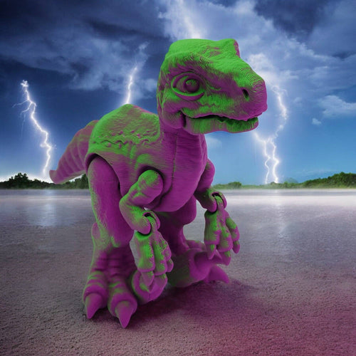 3D Printed Articulated Dino Toy – Primal Velociraptor 6.5"