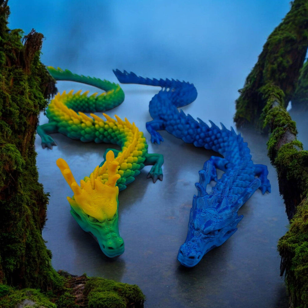 3D Printed Articulated Dragon Toy – Serpentara Dragon 18"