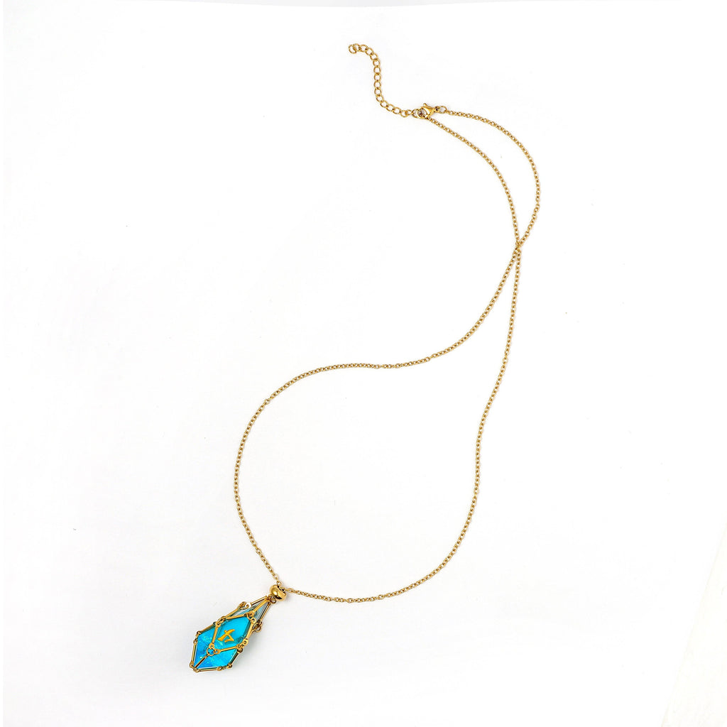 Mysticage Dice Chain Necklace with D4 - Gold Chain