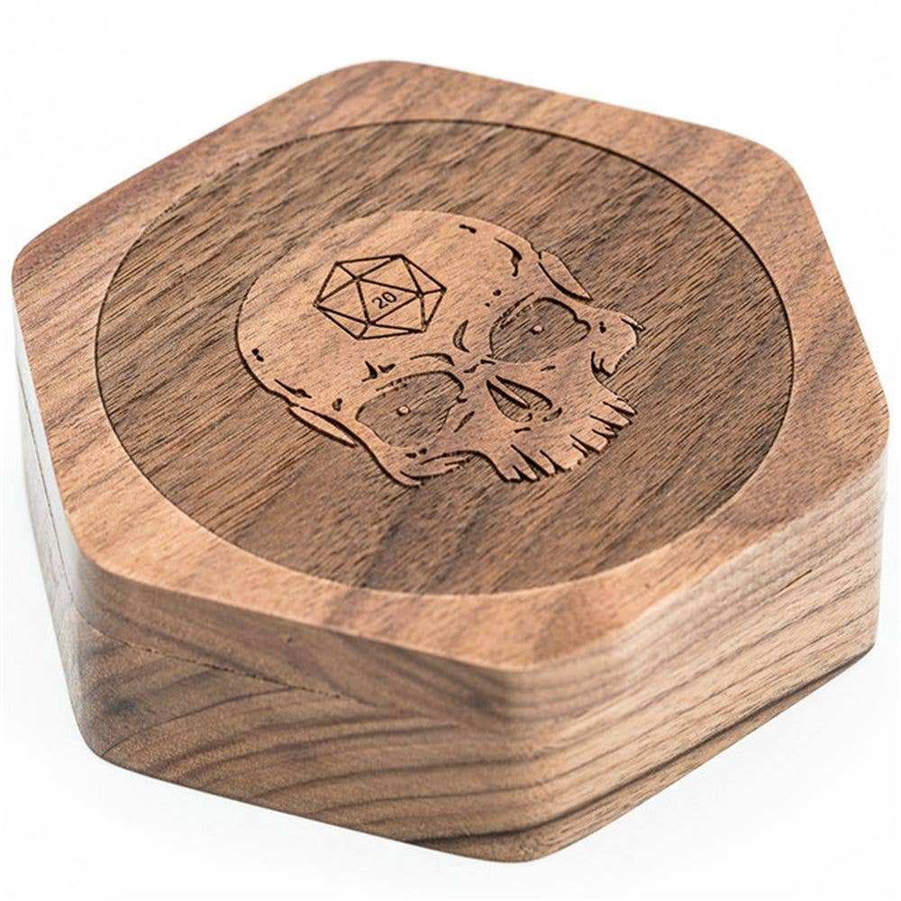 Skull Keeper Wood Dice Box