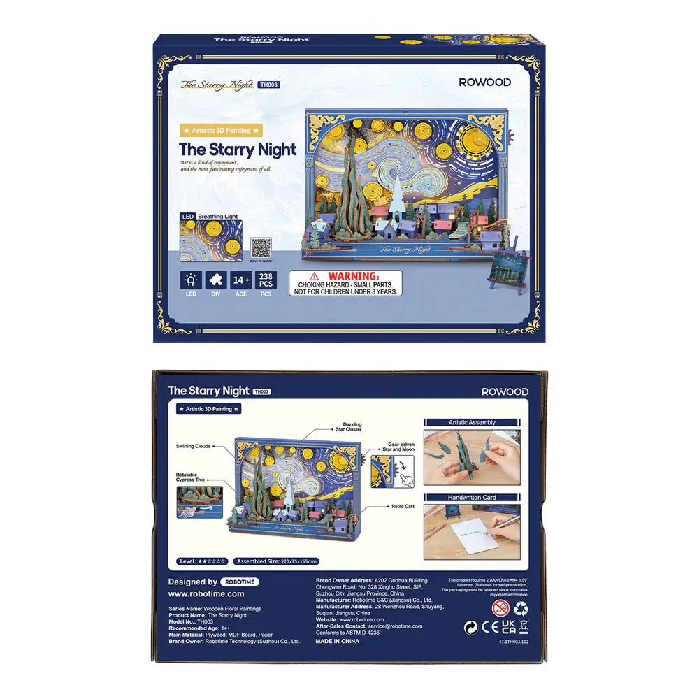 Rowood The Starry Night Wall Art 3D Wooden Puzzle