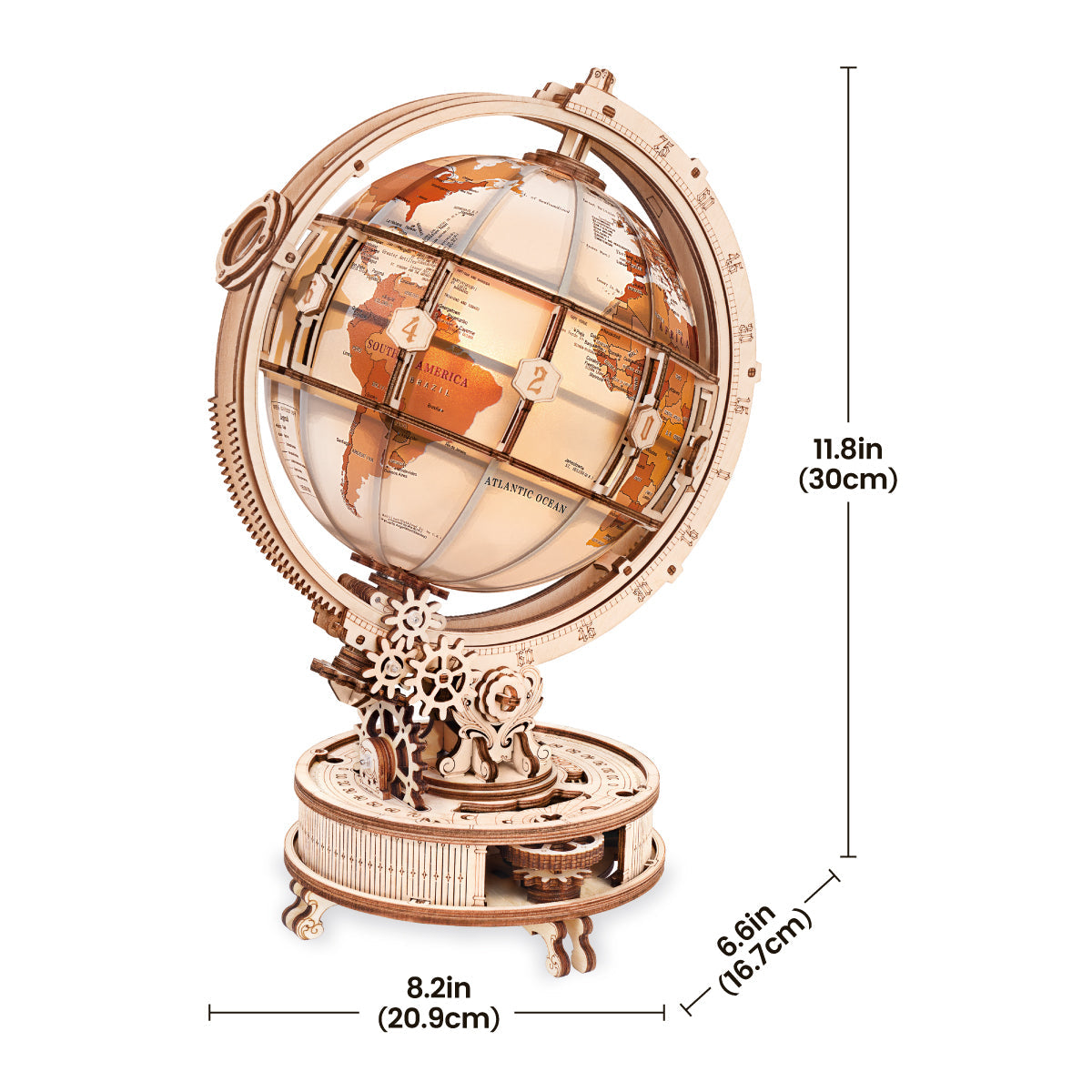 Luminous Globe 3D Wooden Puzzle (Electric Version)