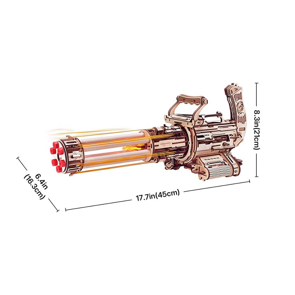 Rotating-Barrel Machine Toy Gun 3D Wooden Puzzle