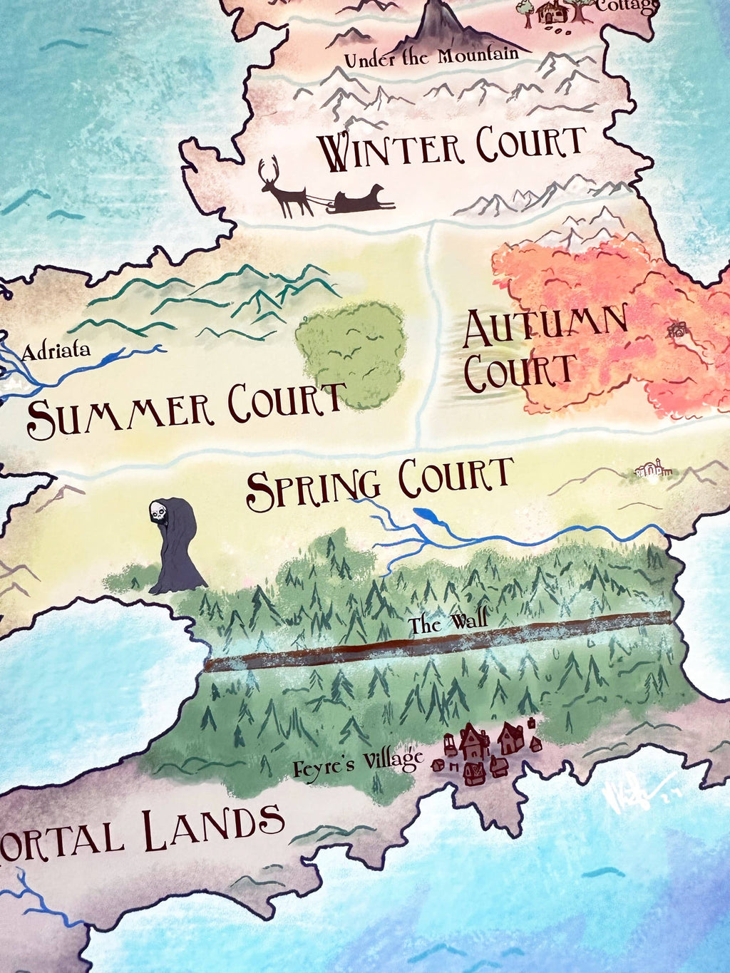 Prythian Map // Fantasy Landscapes // ACOTAR // Book Art