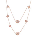 Dragon's Eye 7 die Necklace - Rose Gold w/Blue Gems