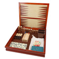 7-in-1 Combination Wood Game Set with walnut board and multiple game pieces