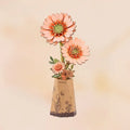 Light Orange DIY Wooden Flower 3D Puzzles