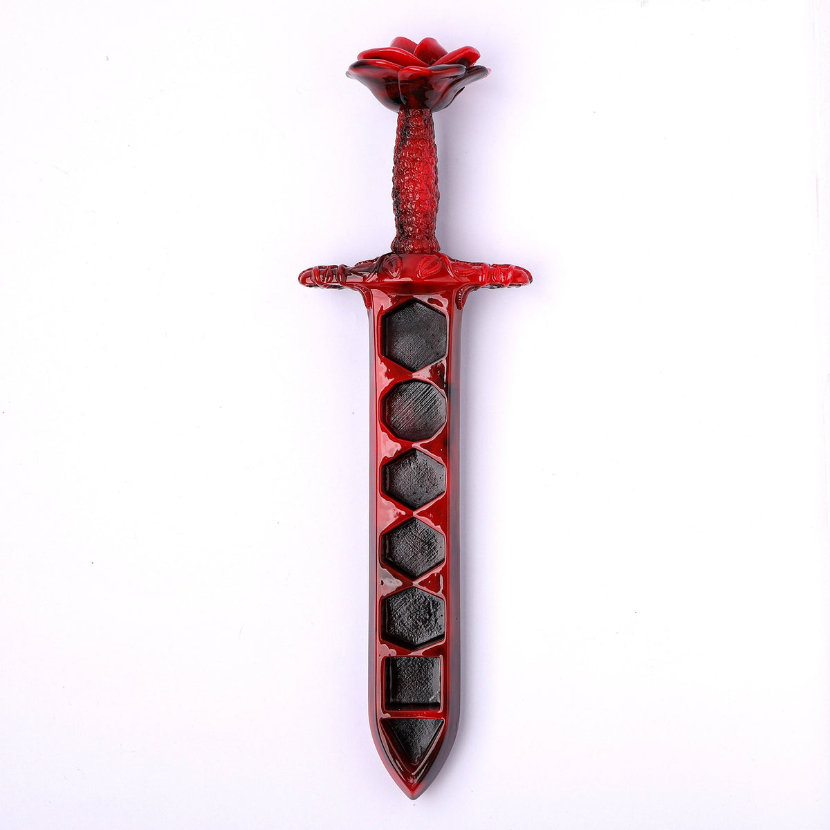 Rose Dagger Resin Dice Case - Red