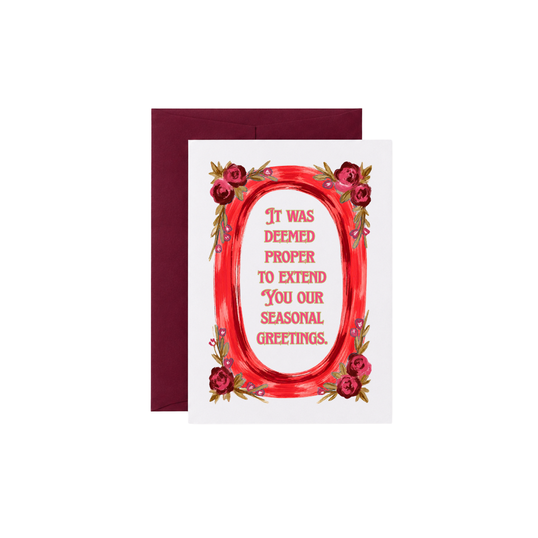 Funny Victorian Christmas Notecard on Kraft Paper