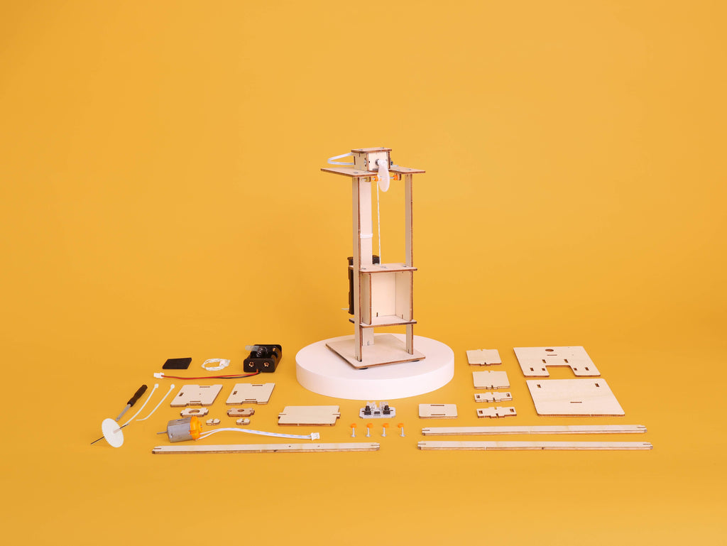 Electric Elevator DIY Kit, STEM Toy for Kids, Craft Kit