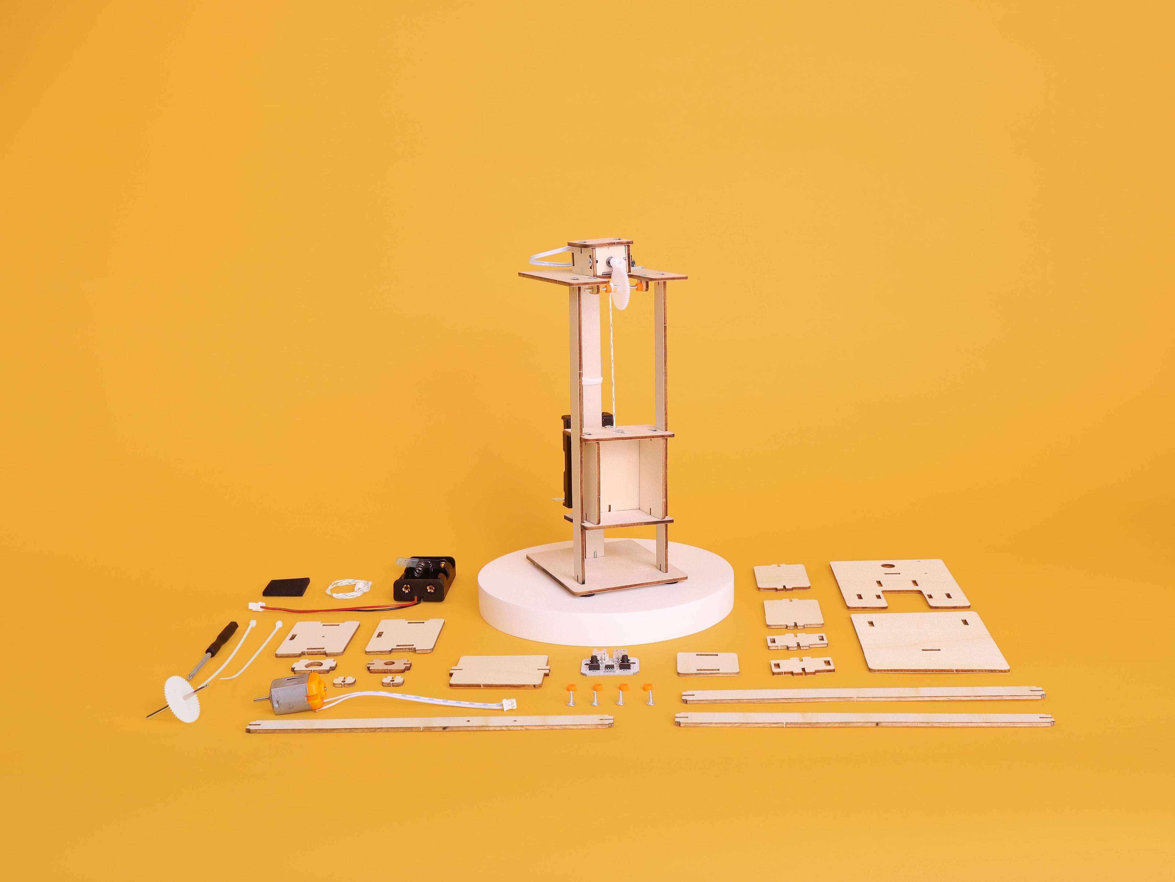 Electric Elevator DIY Kit, STEM Toy for Kids, Craft Kit