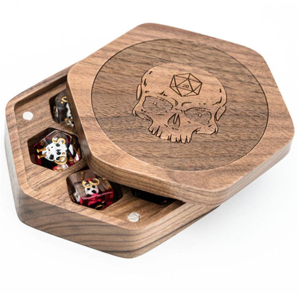 Skull Keeper Wood Dice Box