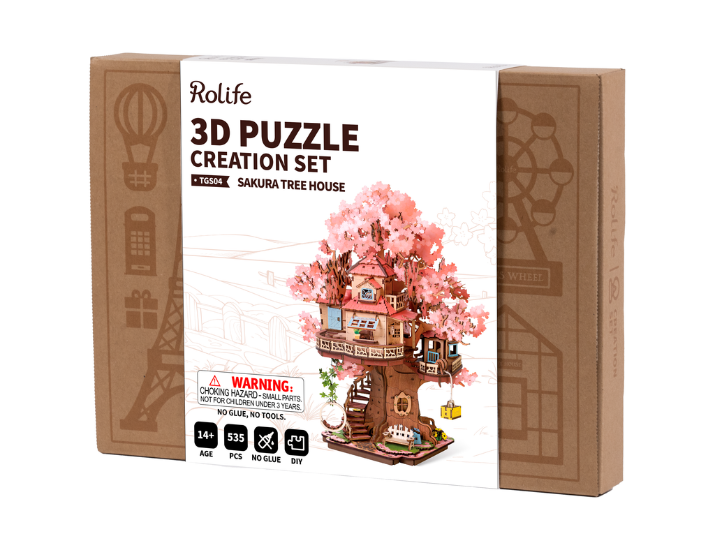 Sakura Tree House Rolife Wooden Puzzle DIY  Craft Kit