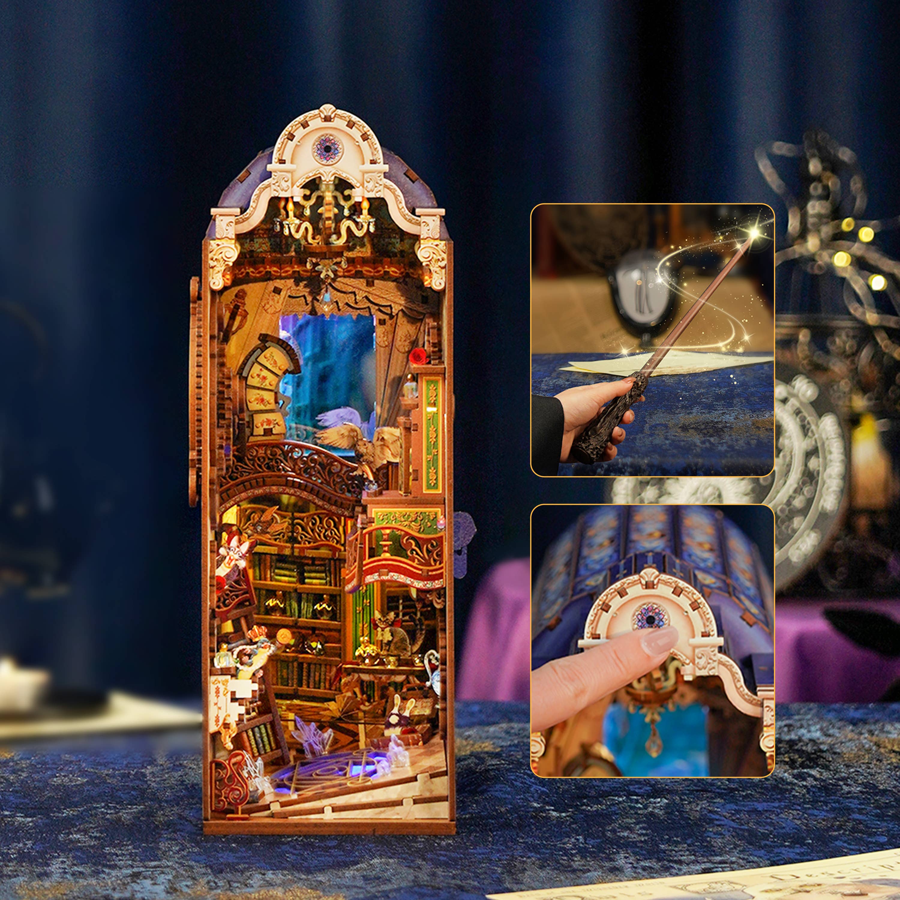DIY Book Nook Kit: Magical Library w/ Dust Cover