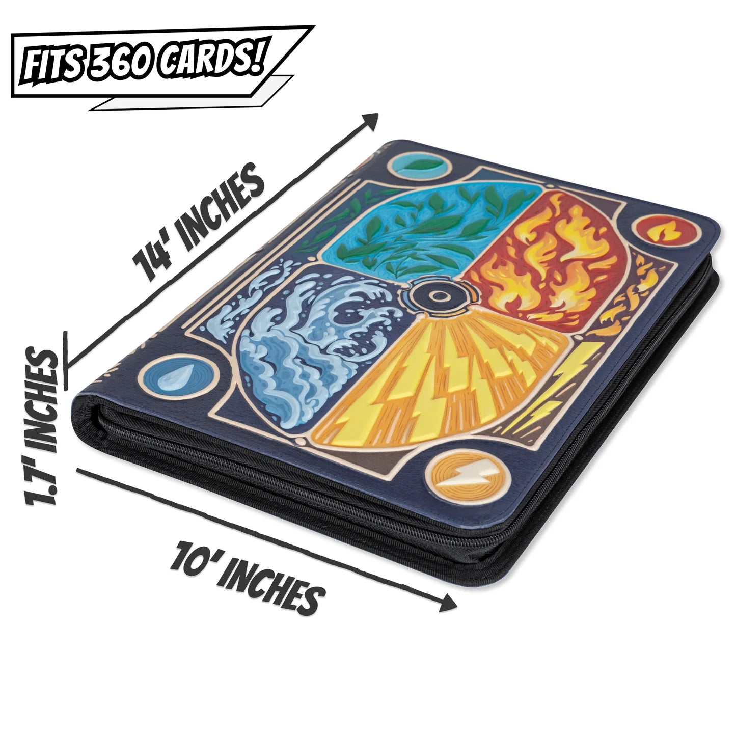 TCG Faux-Leather Elemental Trading Card Binder