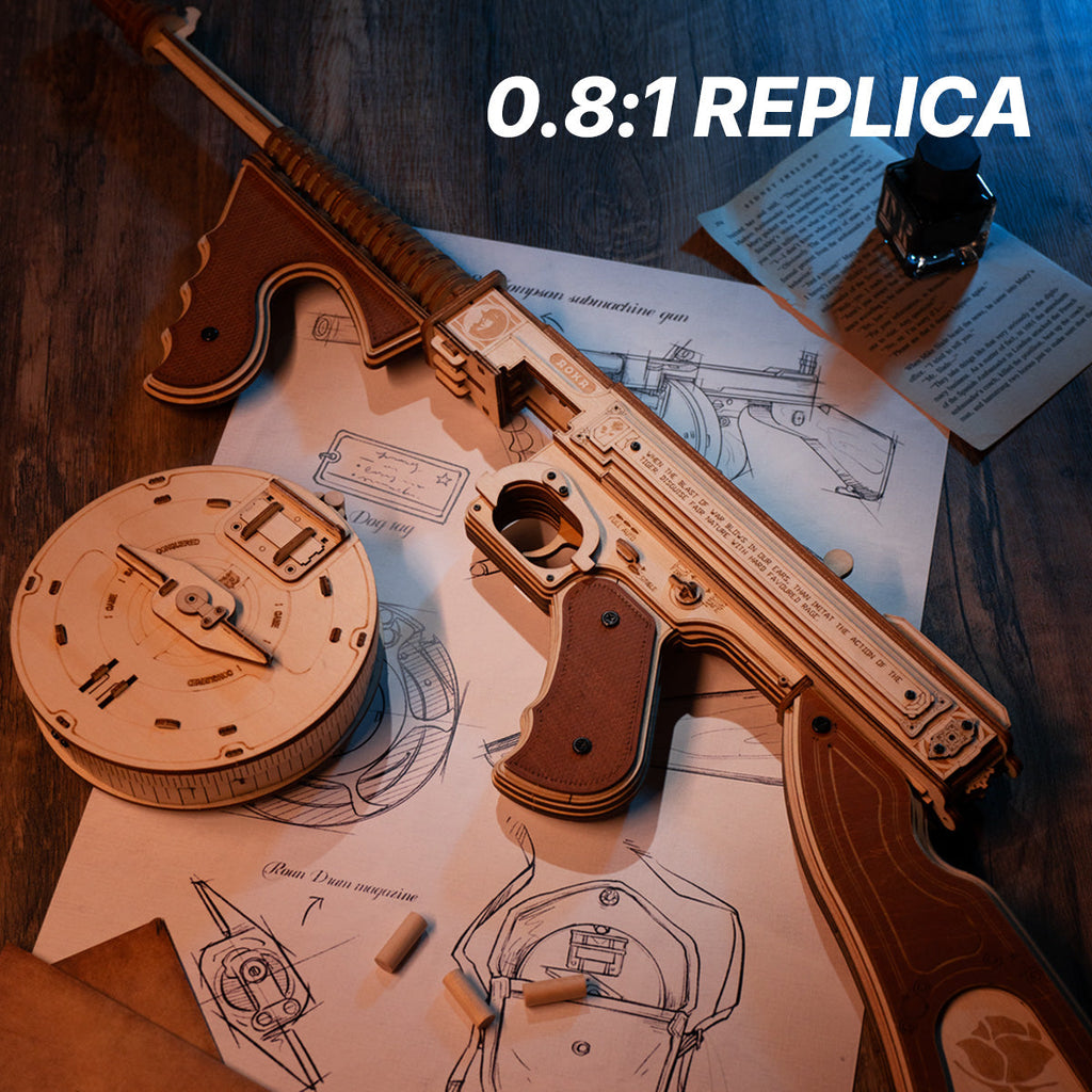 Thompson Submachine Toy Gun 3D Wooden Puzzle