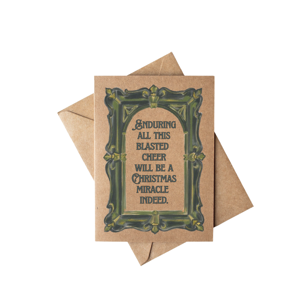 Funny Dark Humor Christmas Notecard on Kraft Paper