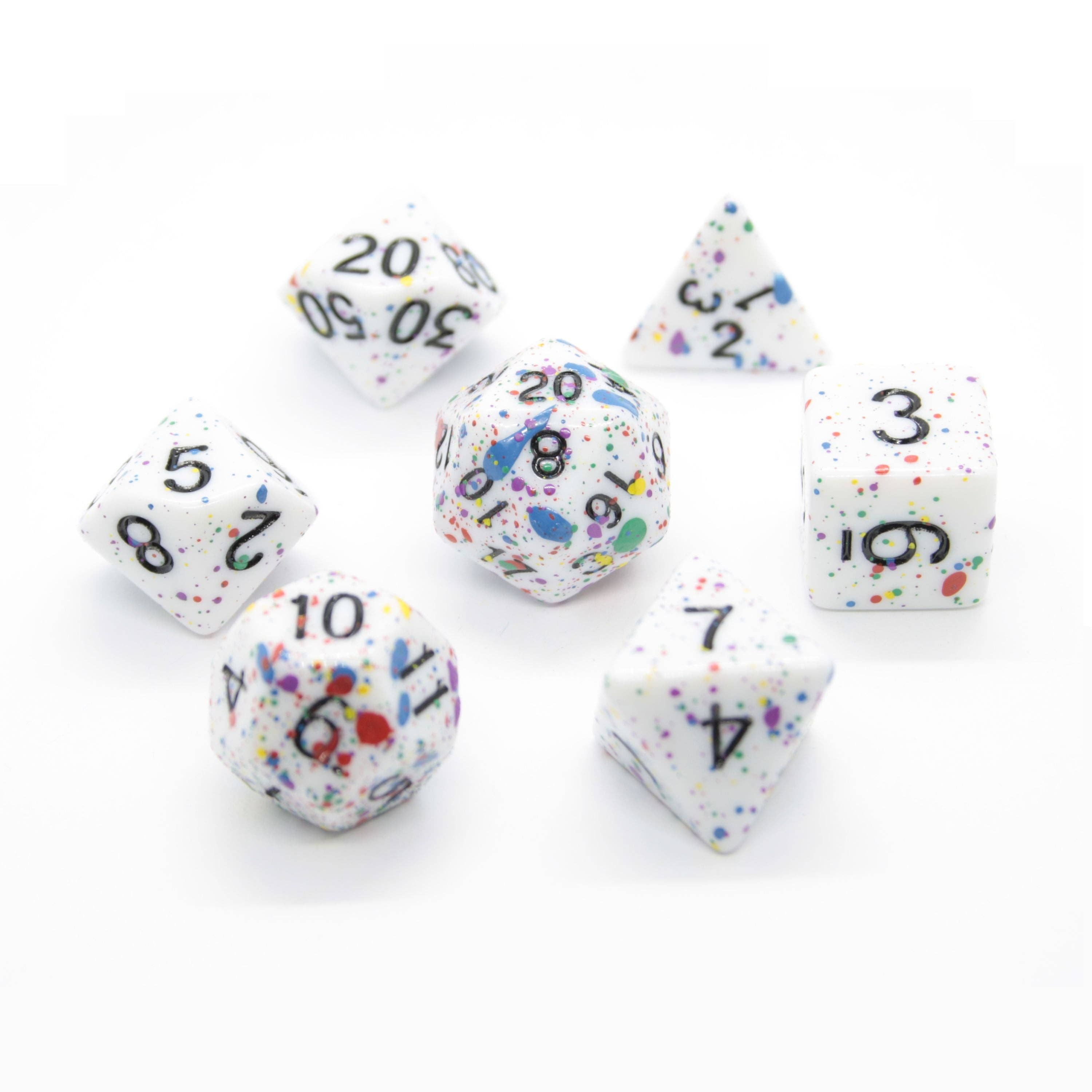 Prismatic Paintburst Resin Dice Set