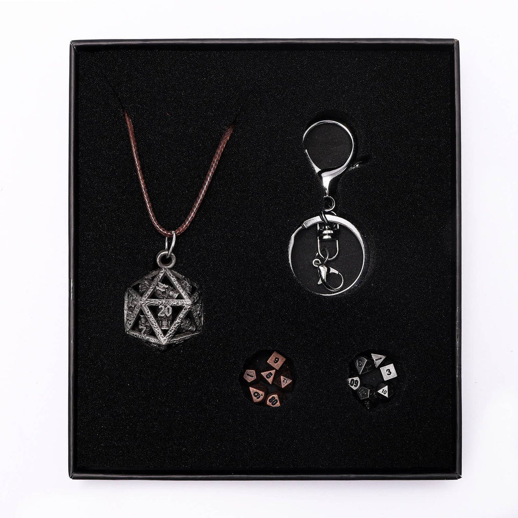 Grimskull's D20 Locket Gift Set - Ancient Silver