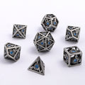 MINI Dragon's Eye Hollow Metal Dice Set - Aqua Blue