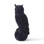 18.25 Inch Black Velvet Flocked Resin Owl