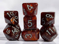 Marble Maroon Dice - Set of 7 w/ Arch'd4