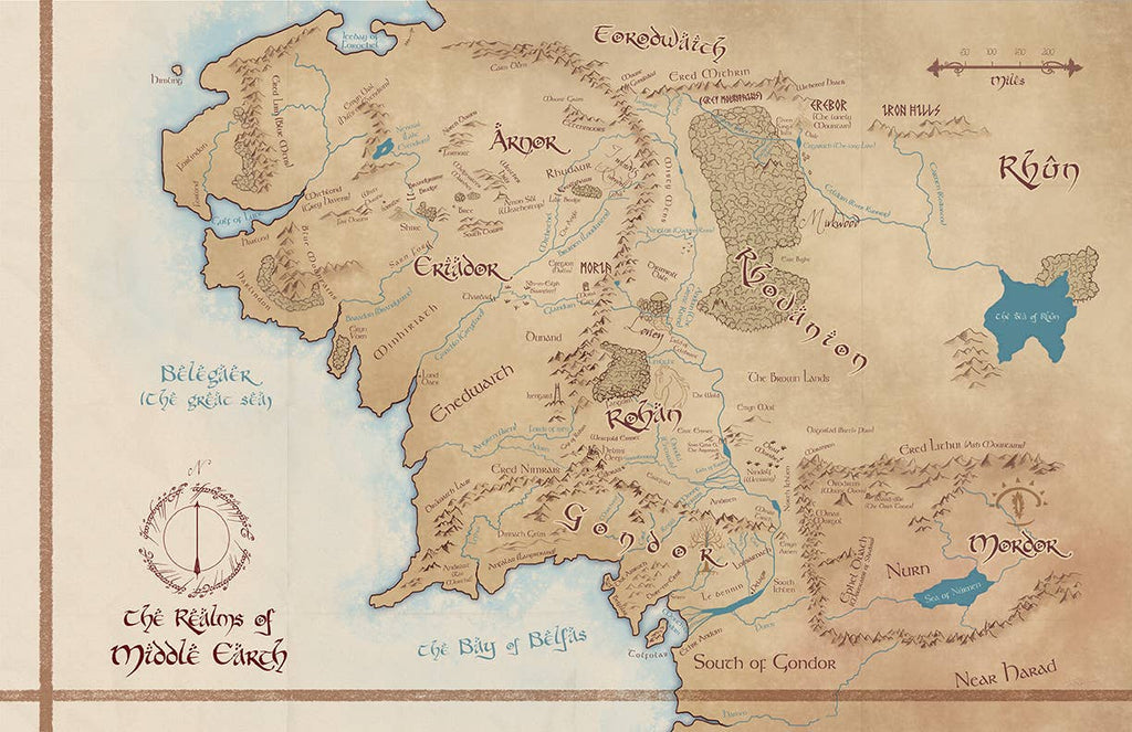 Map of Middle Earth // 11x17 Print
