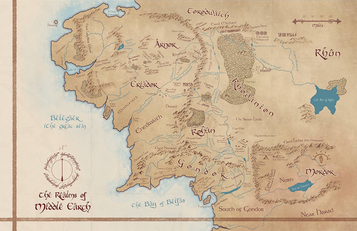 Map of Middle Earth // 11x17 Print