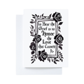 Black Rose Sympathy Card with Raven Inside