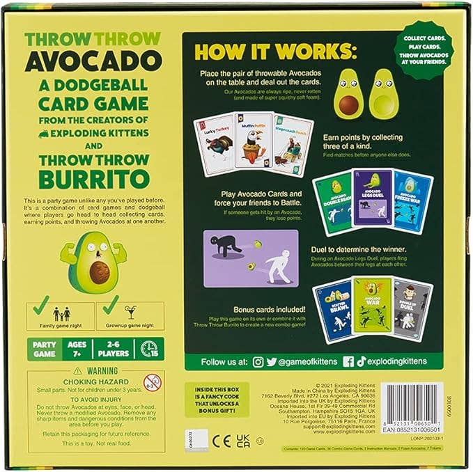 Throw Throw Avocado - A Dodgeball Card Game