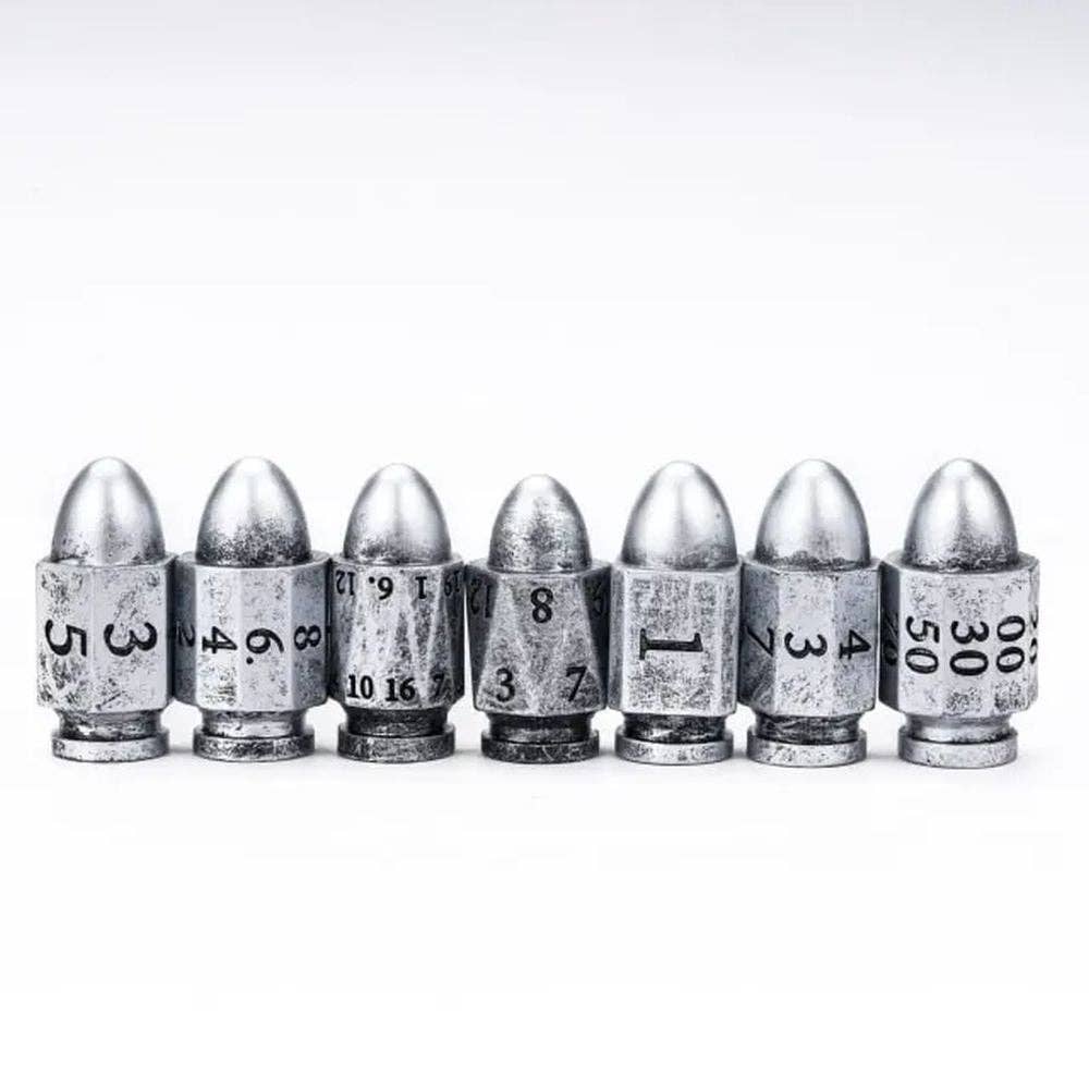 Moonshot Silver Bullet Resin Dice Set