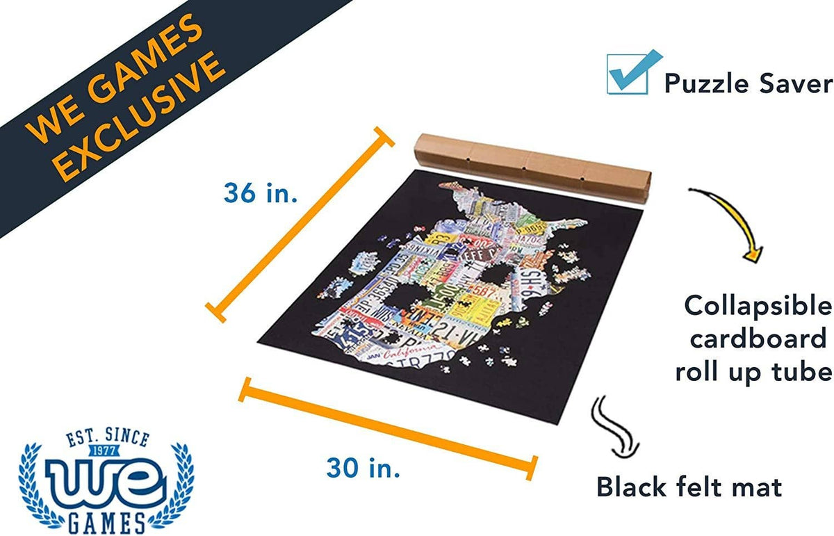 Roll Up Jigsaw Puzzle Felt Mat & Folding Cardboard Tube