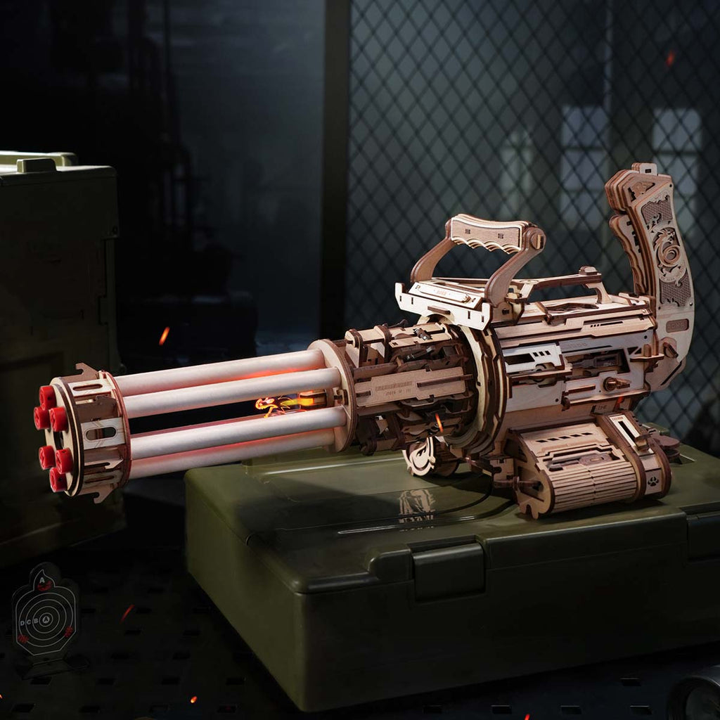 Rotating-Barrel Machine Toy Gun 3D Wooden Puzzle