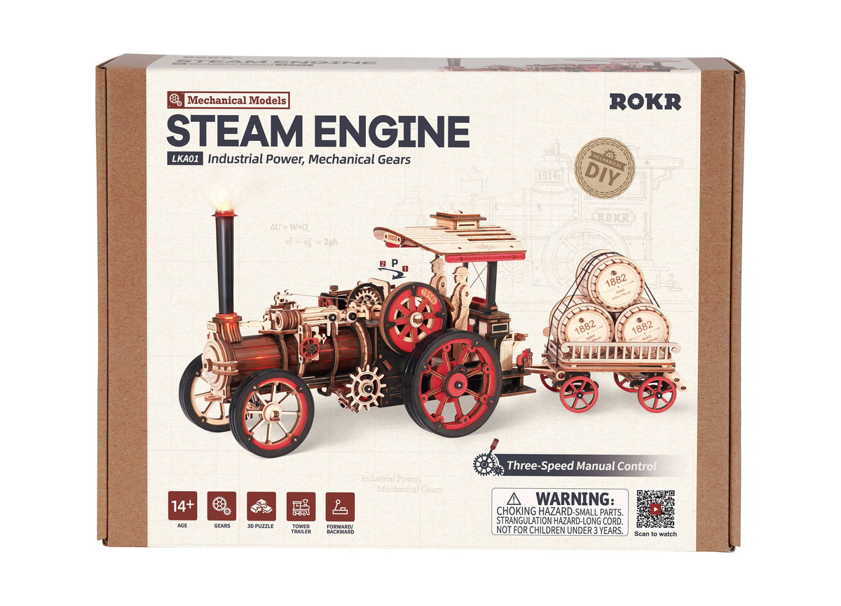 Steam Engine Mechanical Robotime Rokr DIY 3D puzzles