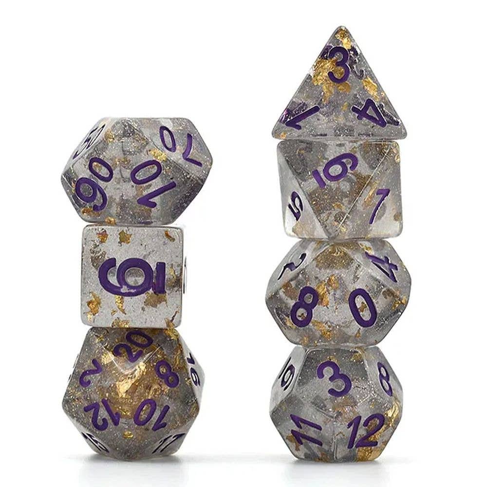 Celestial Gold Foil Resin Dice Set